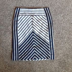 Striped Navy Pencil Skirt